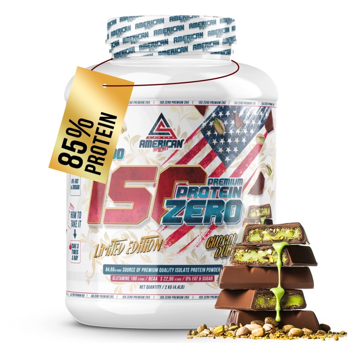 PREMIUM ISOZERO PROTEIN WPI90 2 kg - Isolat de lactosérum ultra pur